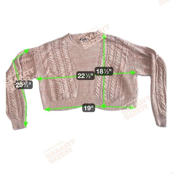 Forever 21 Women's Cropped Sweater |‎ Size Medium | Pink Knit Pullover - Picture 5 of 5